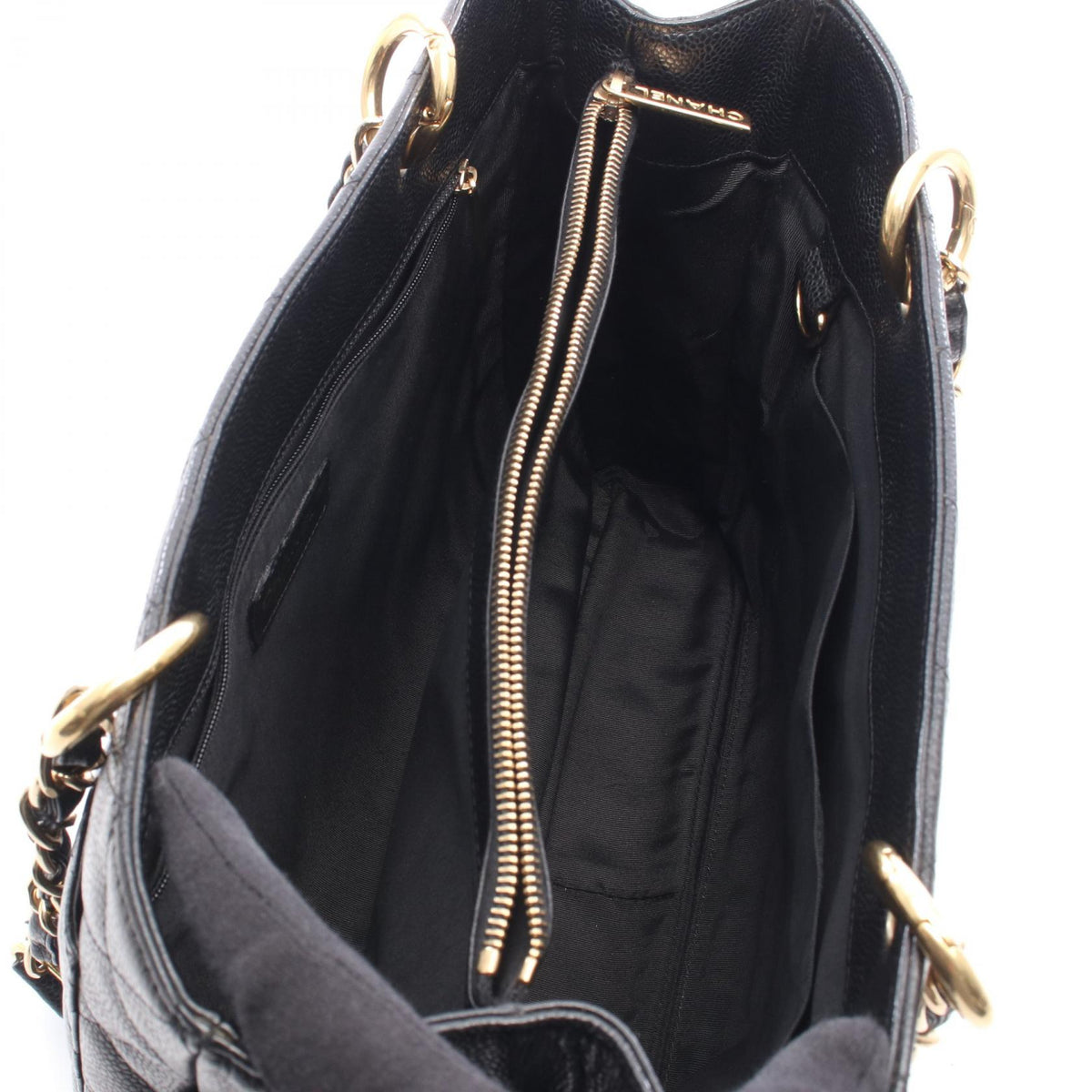CHANEL Black Matelasse Grand Shopping GST Grained Calfskin leather 2101220084363
