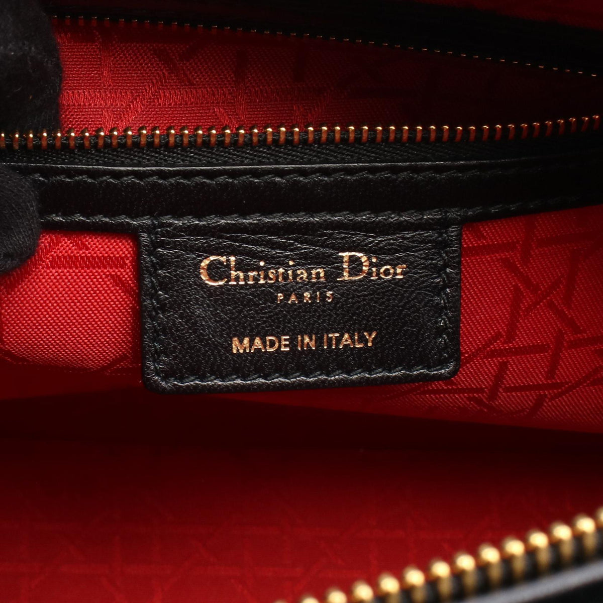 Dior Lady Christian Dior Large Cannage 2WAY Handbag Black leather 2101220084622