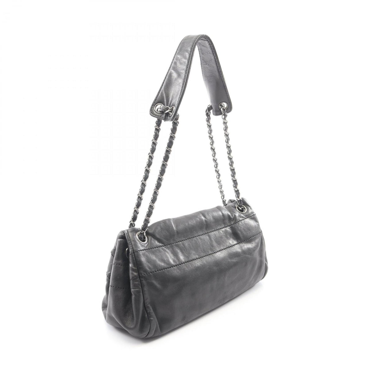CHANEL Black logo Lambskin (sheep leather) 2101220084714