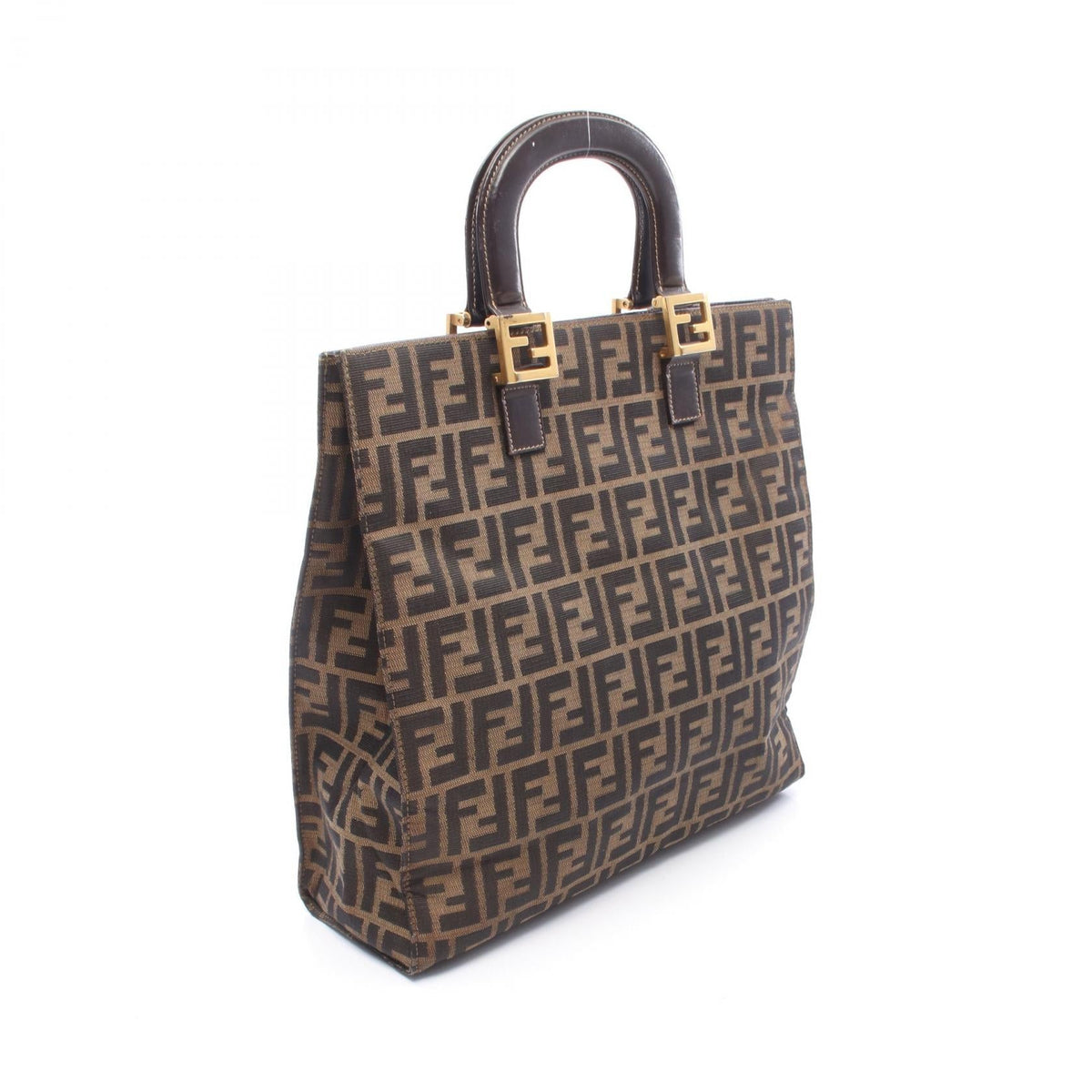 FENDI Zucca Tote Bag Brown canvas leather 2101220084981