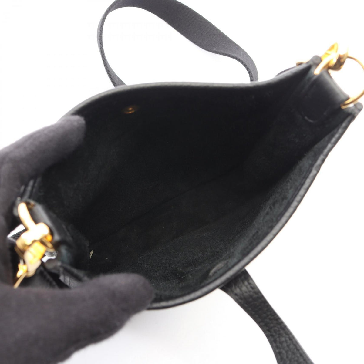 HERMES EvelyneTPM Amazon Shoulder Bag Black Taurillon Clemence leather 2104102531955