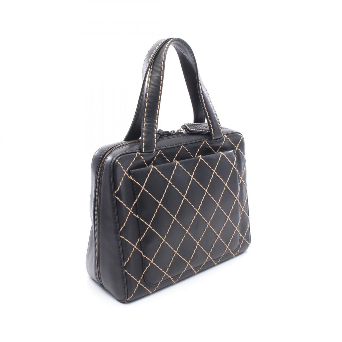 CHANEL Black Wild Stitch Tote Bag leather 2101220099213