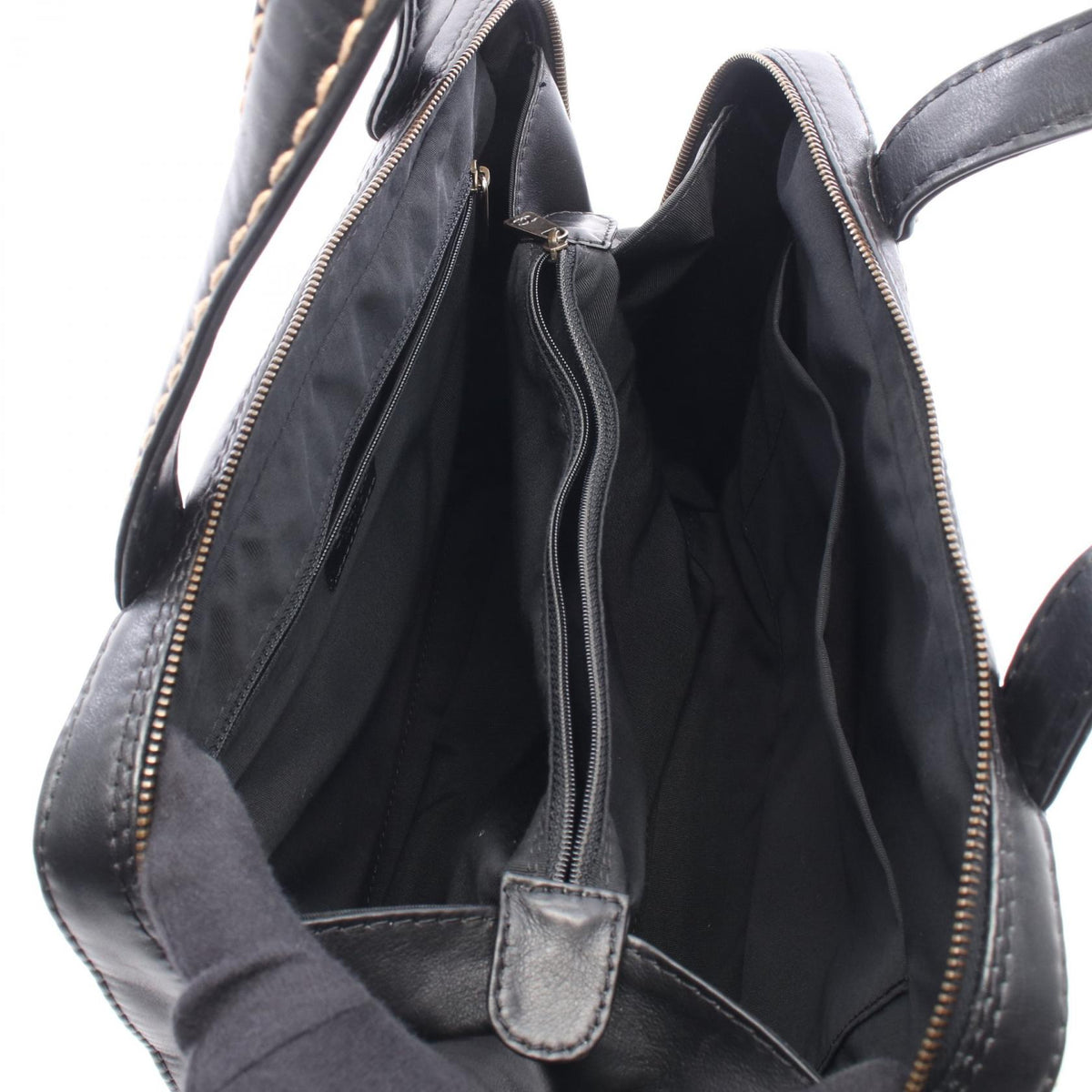 CHANEL Black Wild Stitch Tote Bag leather 2101220099213