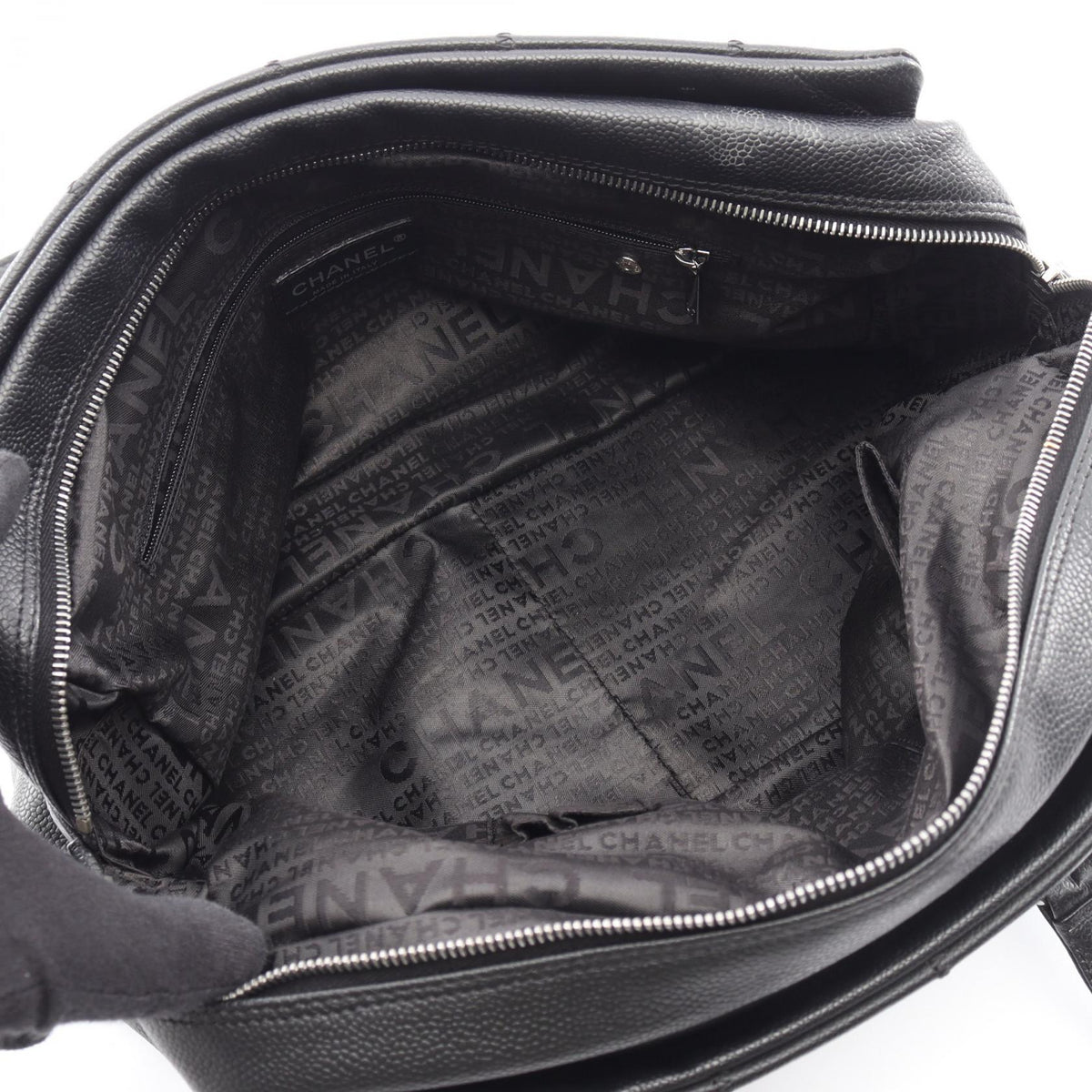 CHANEL Black Chocolate bar Grained Calfskin leather 2101220084585