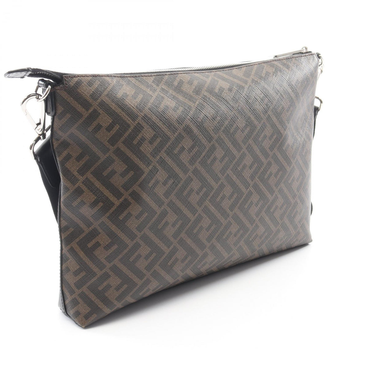 FENDI Zucca Shoulder Bag Black/Brown/Red PVC coated canvas leather 7VA470 2101220082840