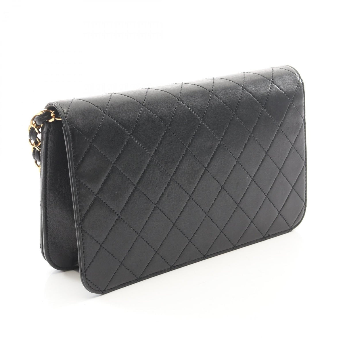 CHANEL Black Matelasse Full Flap Push Lock Lambskin (sheep leather) 2101220083564