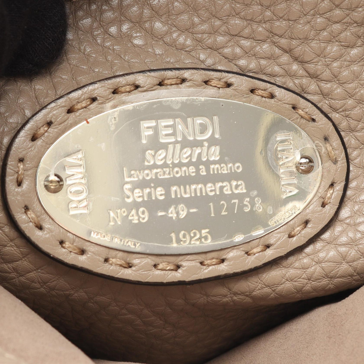 FENDI Peekaboo Regular 2WAY Handbag Beige leather 2101220082222