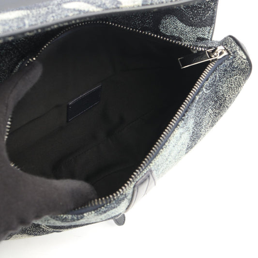 Dior DIOR   PETER DOIG saddle bag Waist bag Body bag Navy/Beige canvas leather 2101220082284