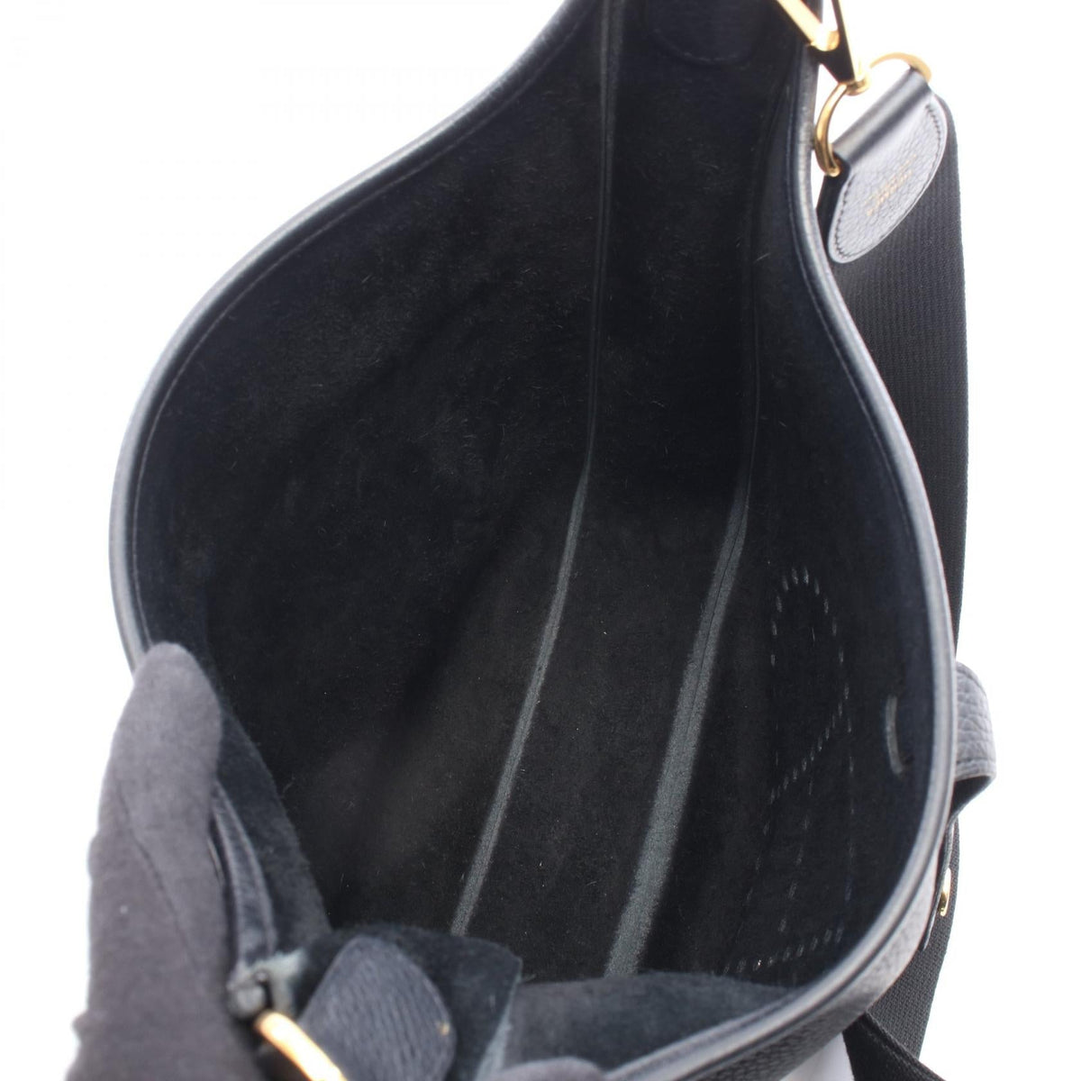 HERMES Evelyne 3 Troyes PM Shoulder Bag Black Taurillon Clemence leather 2101220082307