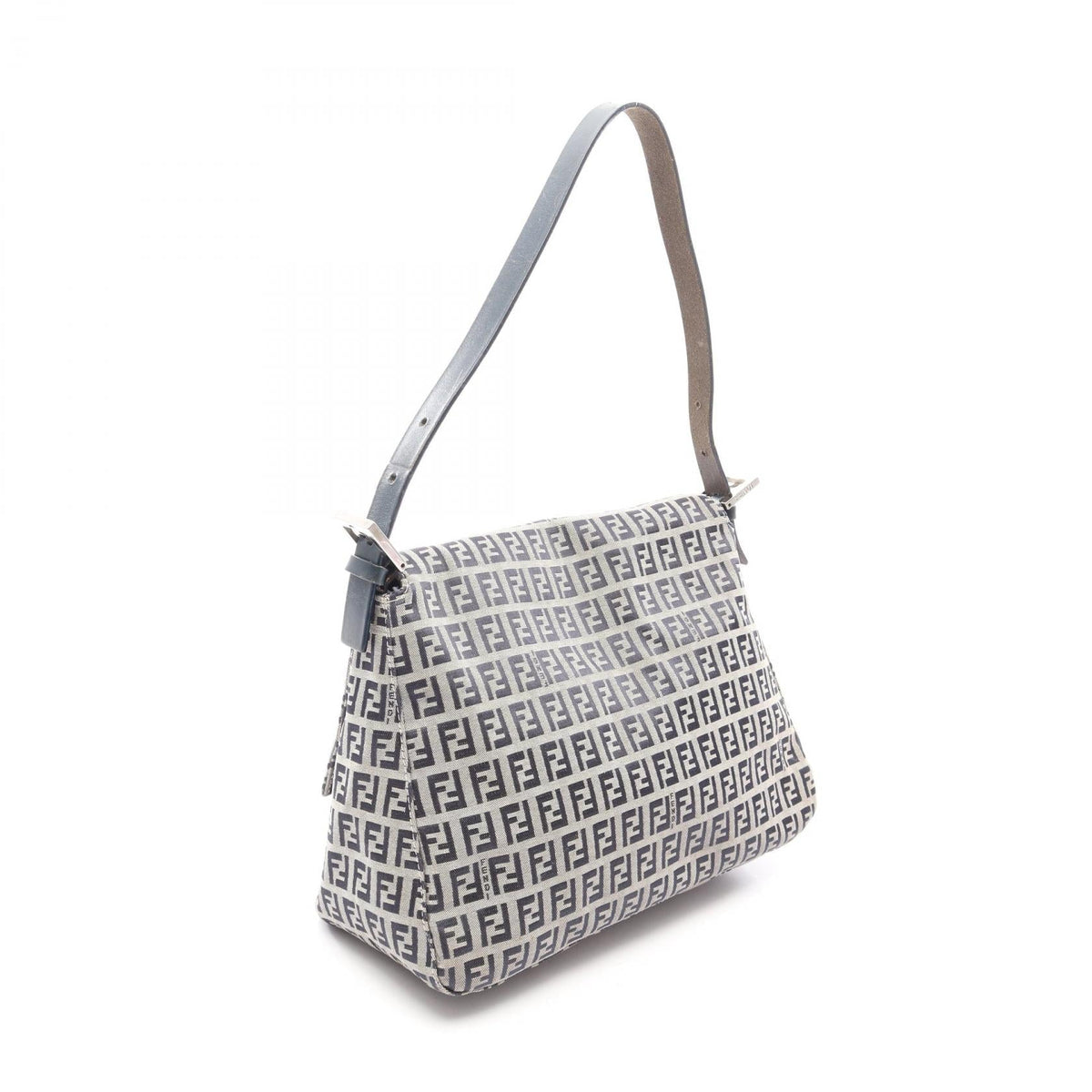 FENDI Mamma bucket Shoulder Bag Gray/Navy canvas leather 26325 2101220082475