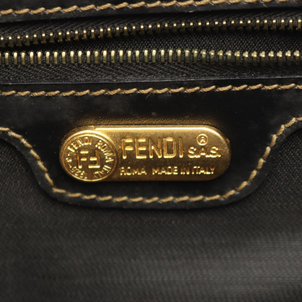 FENDI Pekan Tote Bag Brown/Black PVC coated canvas�leather 259980 2101220082505