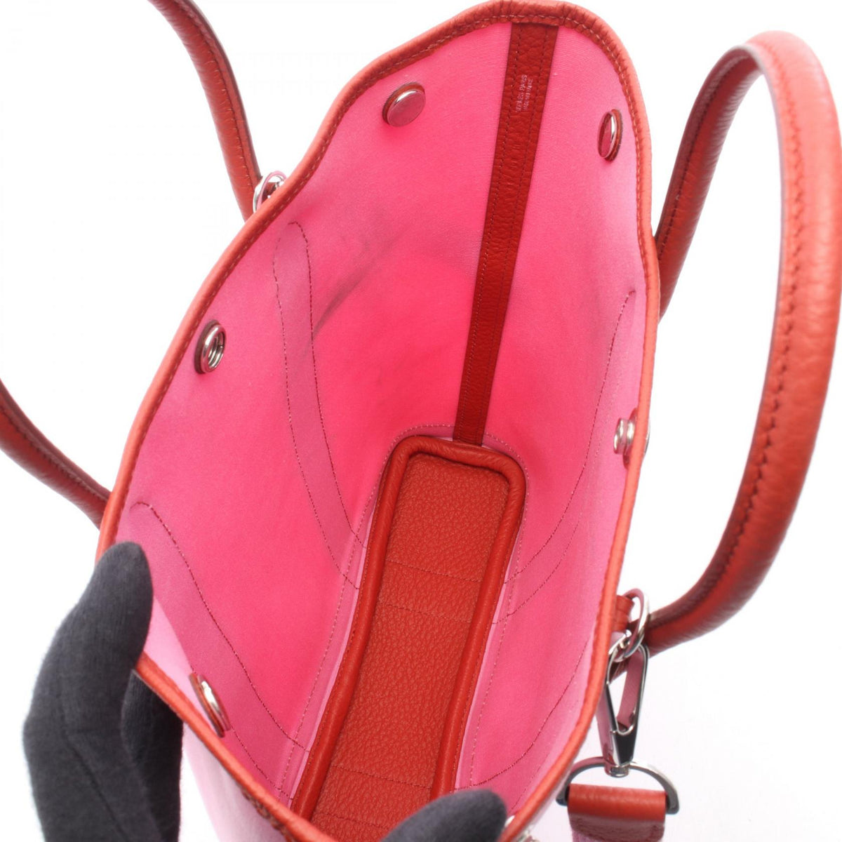 HERMES Garden File PM 2WAY Tote BagRouge duchesse Rouge duchesse Pink/Red Toile officier canvas Toile officier / Country leather 2104102530385