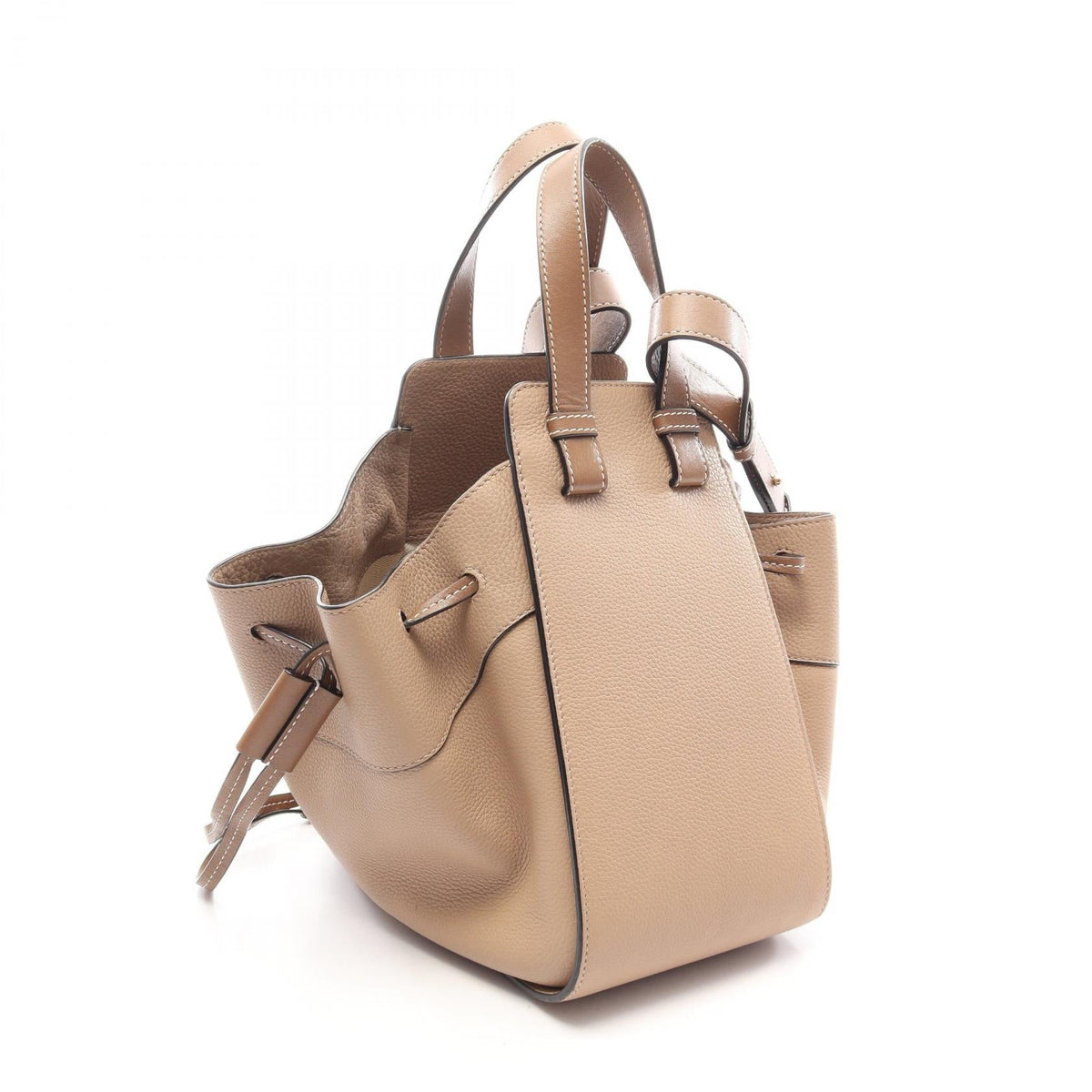 LOEWE HAMMOCK SMALL (2-Way Hammock) Handbag Beige/Brown leather 2101220080457