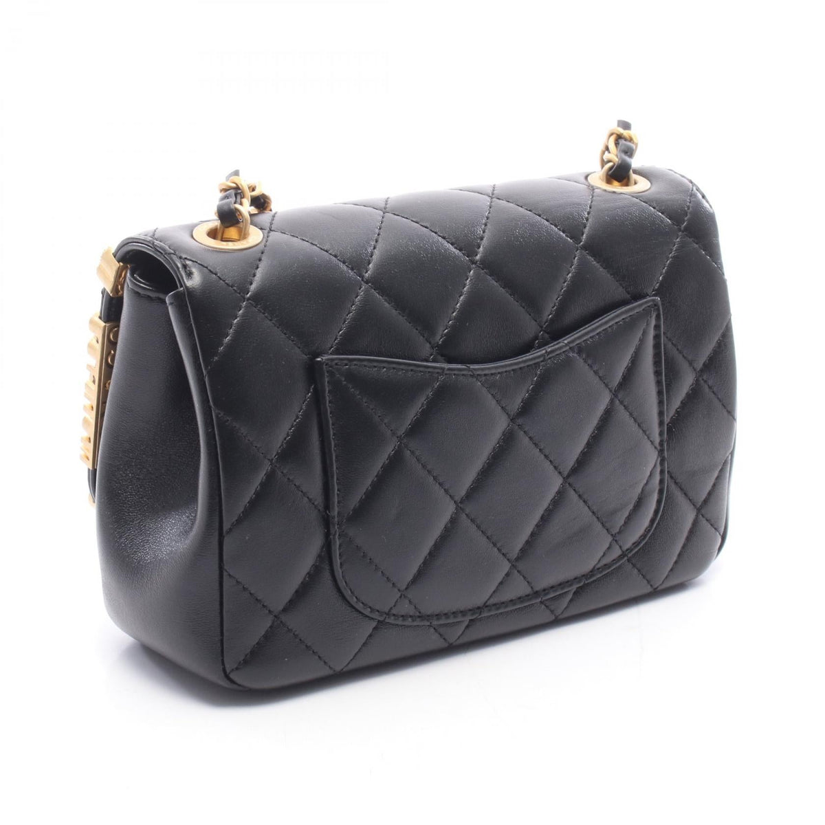 CHANEL Black Matelasse Mini Flap Bag leather AS3731 2106800639834