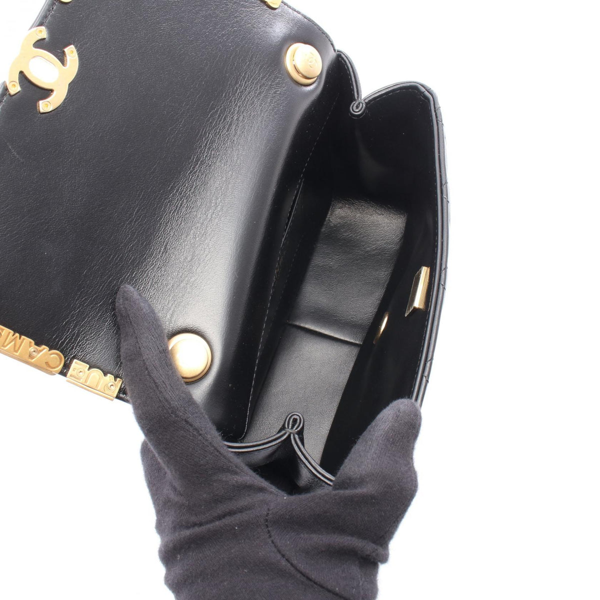 CHANEL Black Matelasse Mini Flap Bag leather AS3731 2106800639834