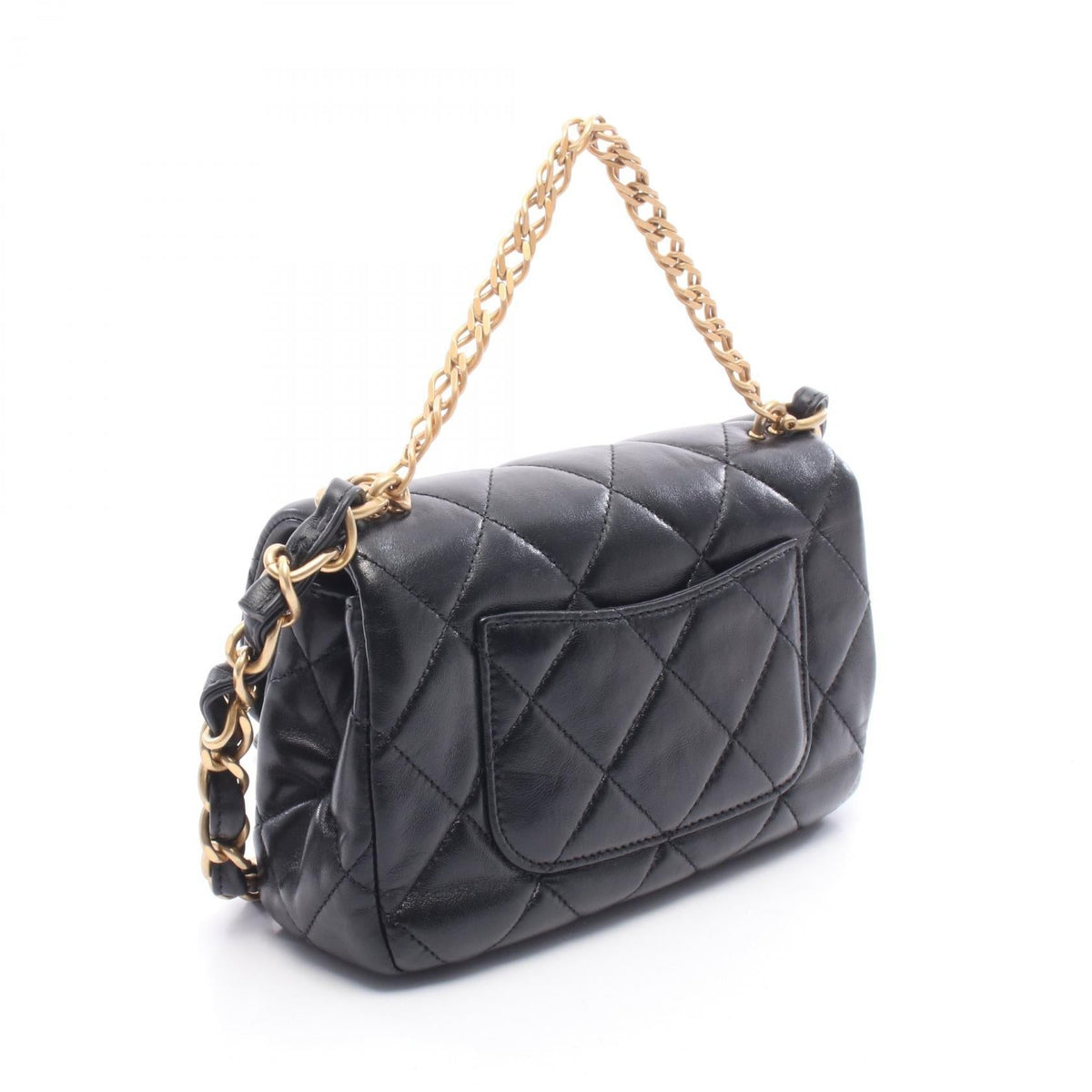 CHANEL Black Matelasse small flap leather 2106800639858