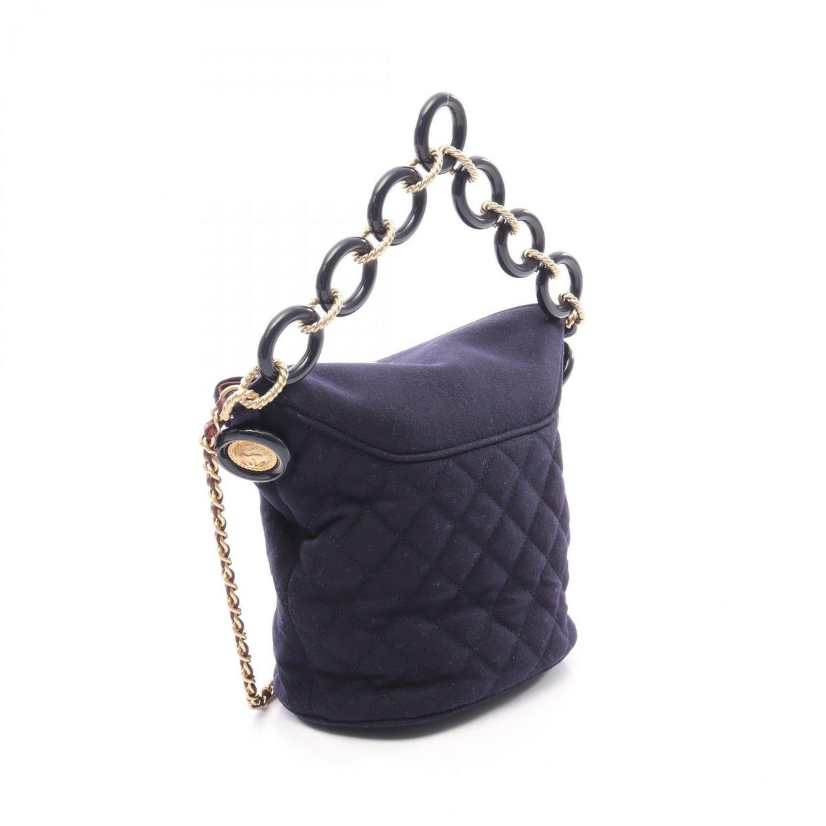 CHANEL Navy paris hamburg wool A57868 2106800639933
