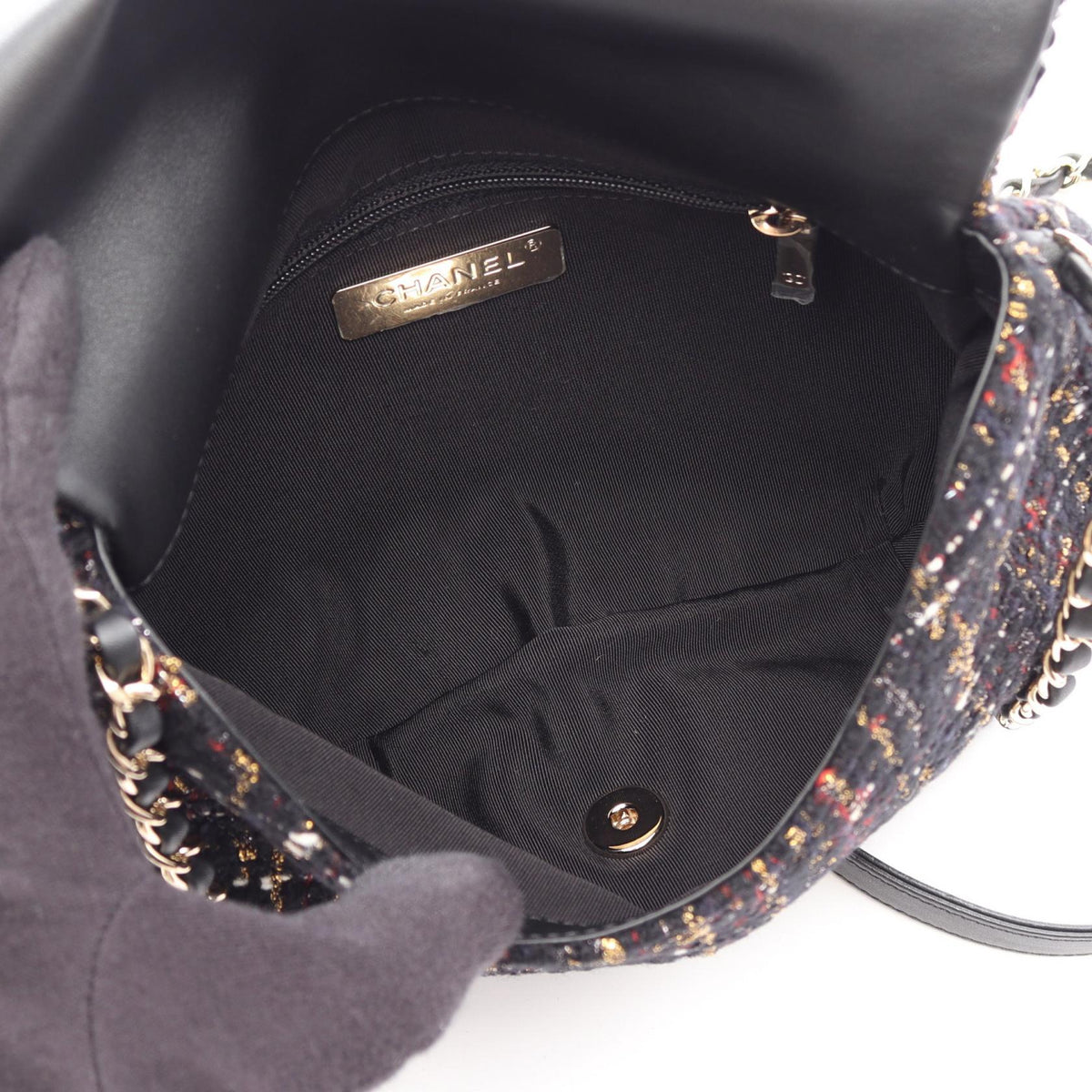 CHANEL Black/Multicolor COCO Mark Fabric�leather 2106800639940