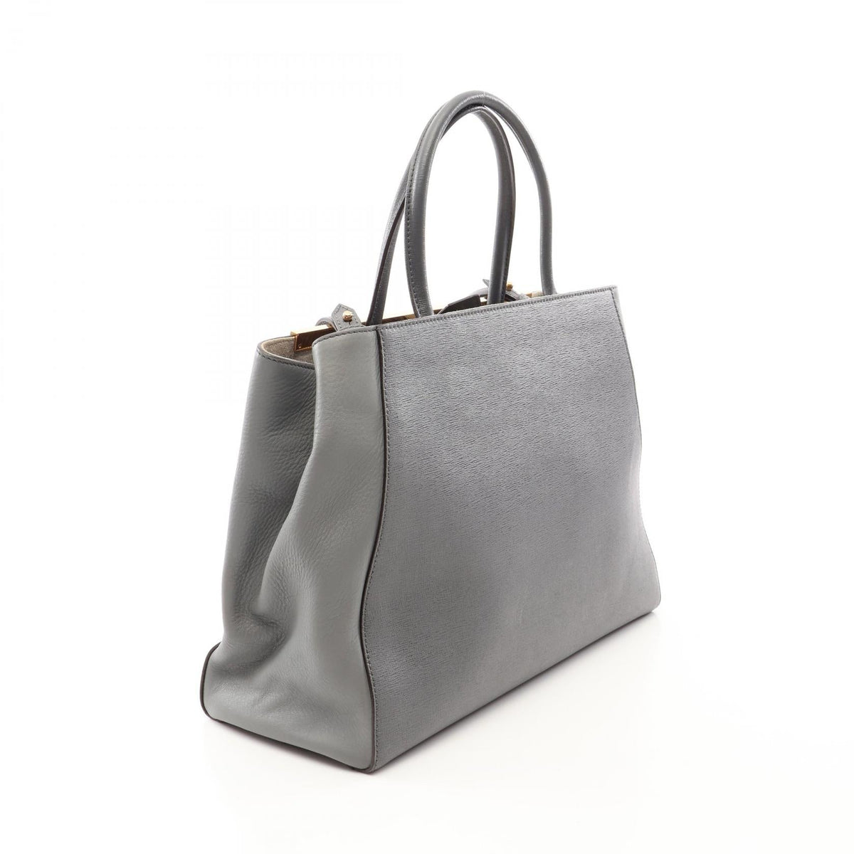 FENDI 2JOURS 2WAY Handbag Gray leather 2104102530088
