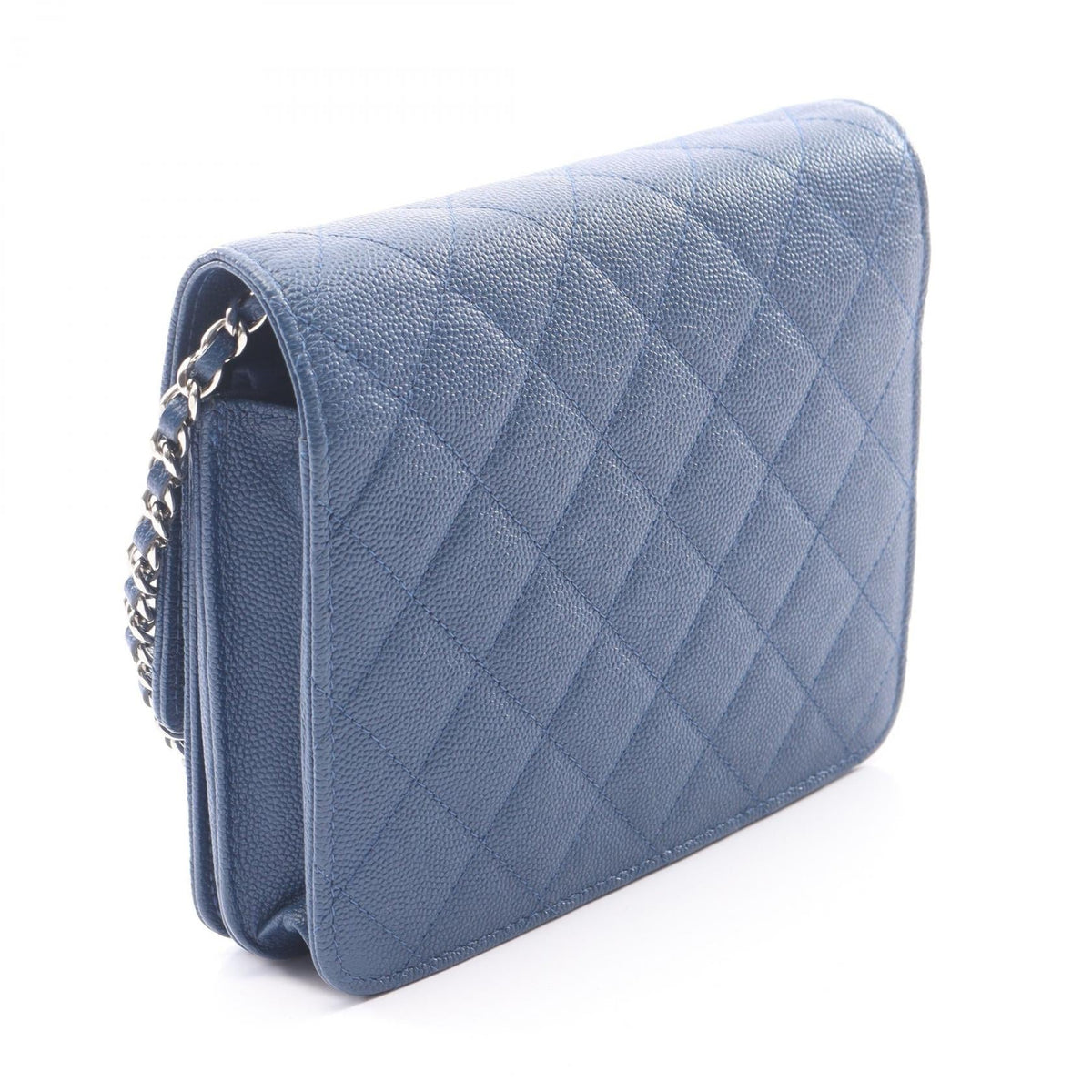 CHANEL Blue Matelasse Chain wallet Grained Calfskin leather 2106800639919