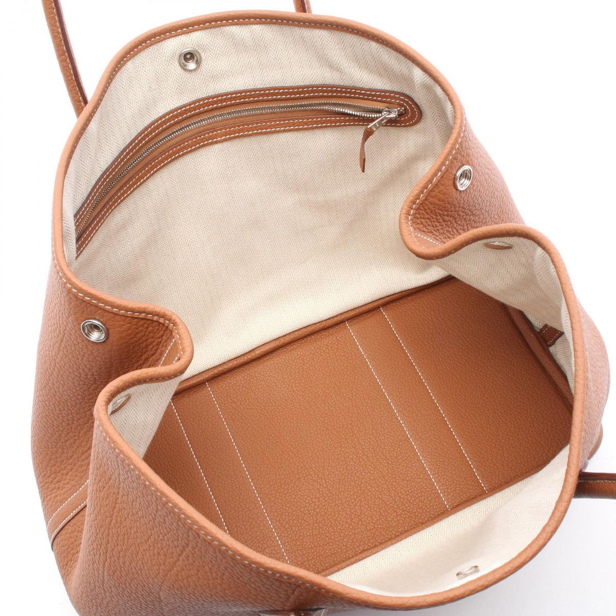 HERMES Garden party PM Tote BagGold Gold Brown Negonda leather leather Negonda leather 2104102529891