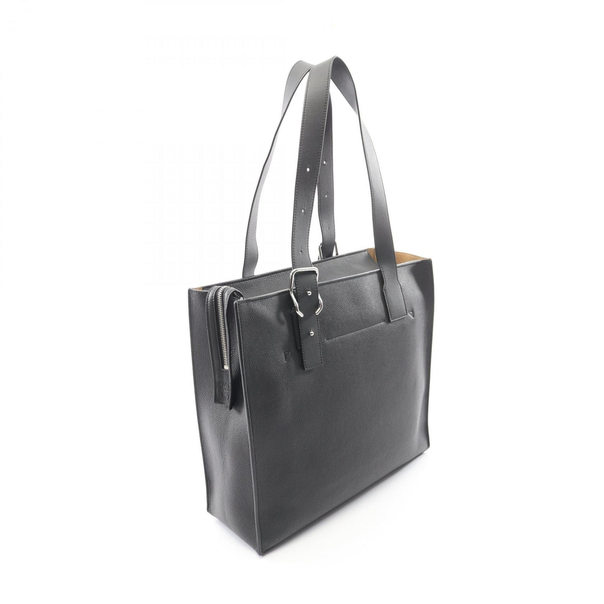 LOEWE Buckle Horizontal Anagram Tote Bag Black leather 2101220078430