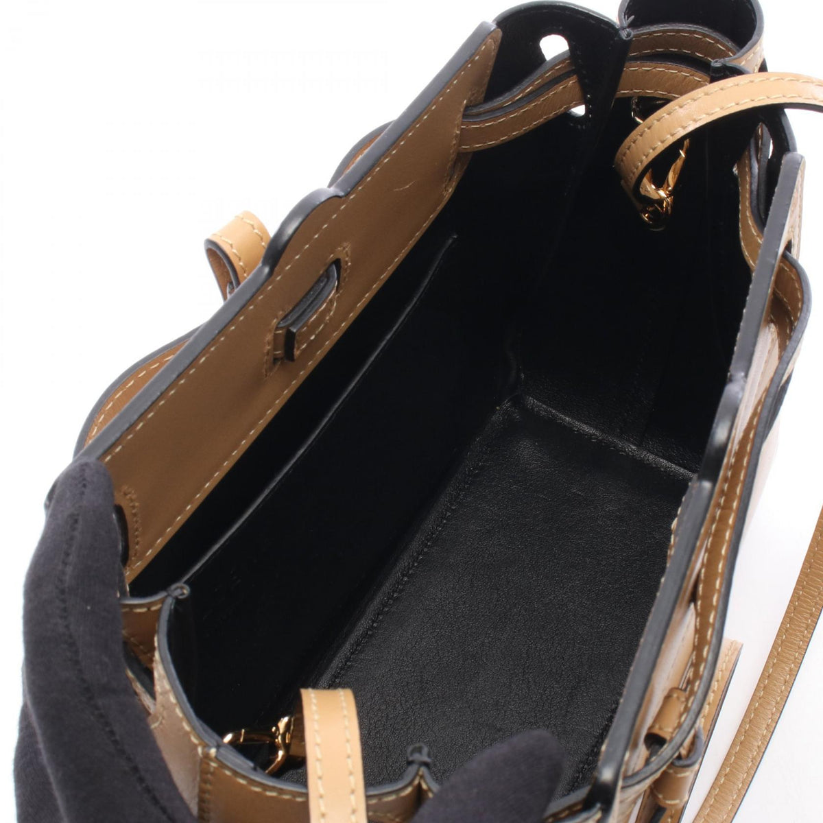 LOEWE LAZO MINI BAG Handbag Beige leather 2101220079826