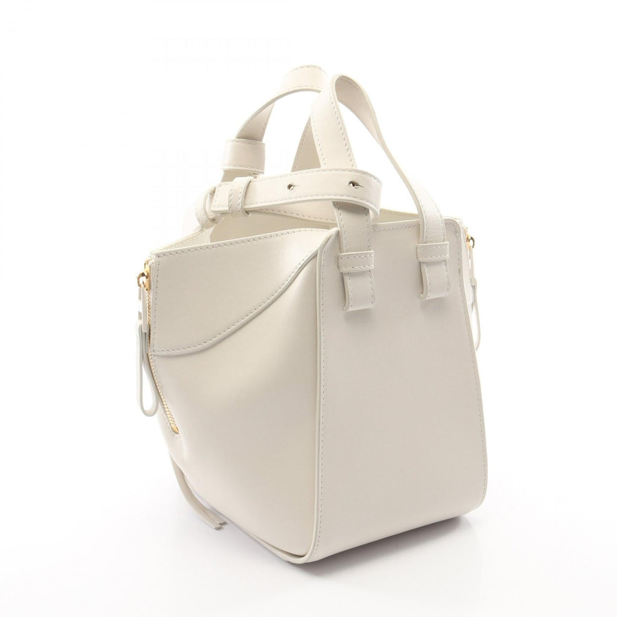 LOEWE Hammock Bag Compact 2-Way Handbag White leather 2101220079956