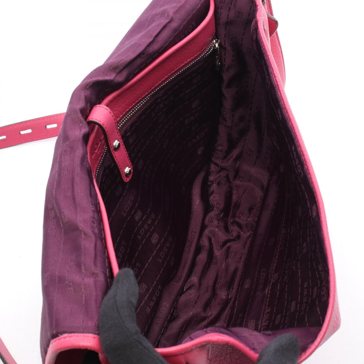 LOEWE Heritage Satchel Shoulder Bag Pink leather 2101220080068