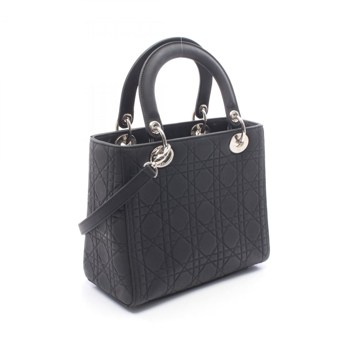 Dior LADY DIOR Christian Dior Cannage 2WAY Handbag Black leather 2101220080150