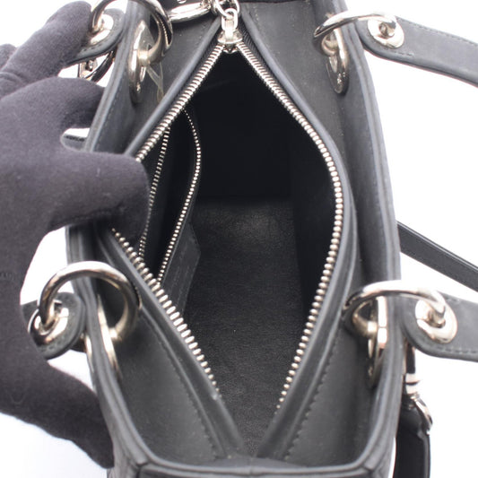 Dior LADY DIOR Christian Dior Cannage 2WAY Handbag Black leather 2101220080150
