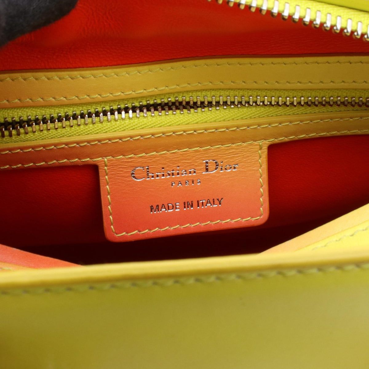 Dior LADY DIOR Christian Dior Gradient 2-Way Handbag Orange/Yellow leather 2101220080167