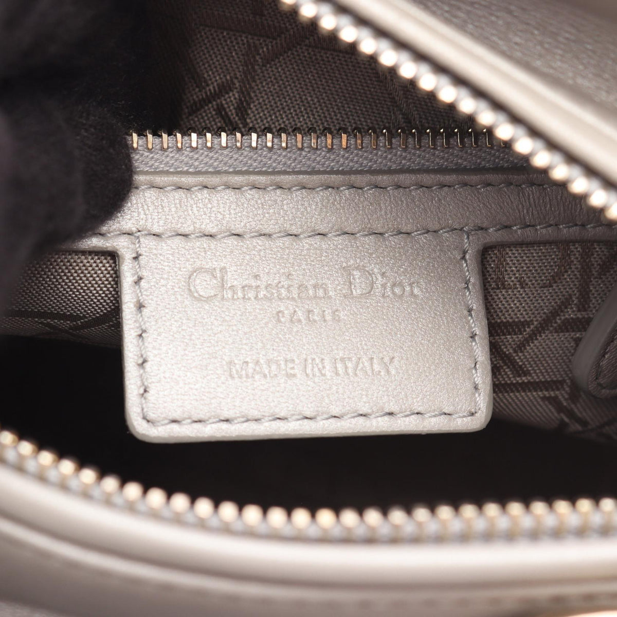 Dior LADY DIOR Christian Dior Cannage 2WAY Handbag Gray leather 2101220080174