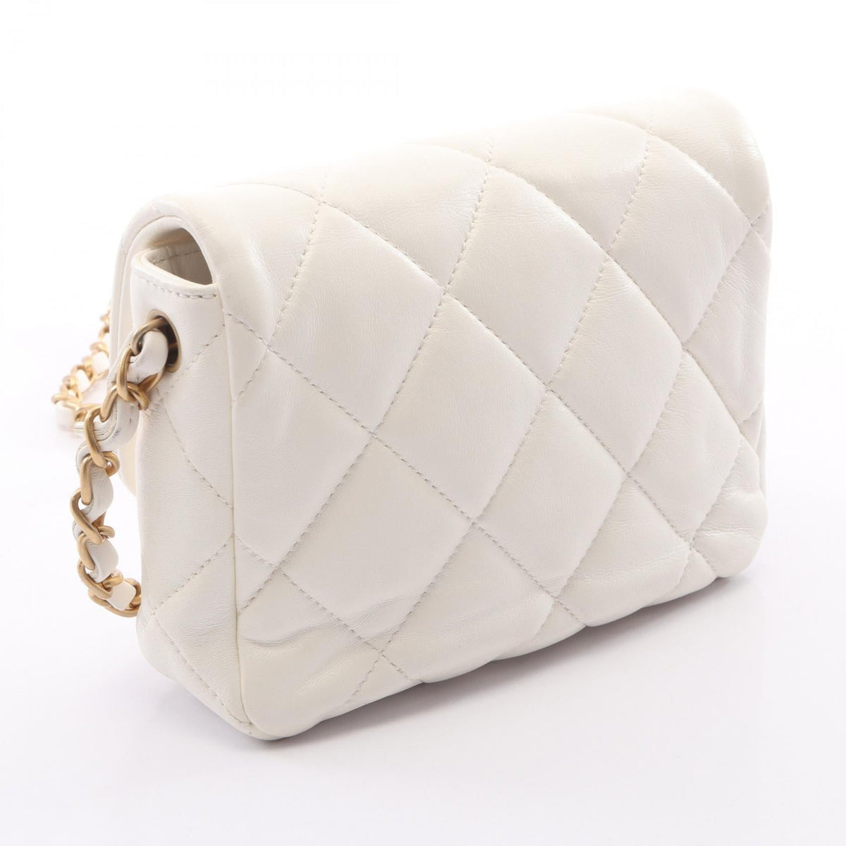 CHANEL White Matelasse Heart Rock Lambskin (sheep leather) AS3979 2106800639445