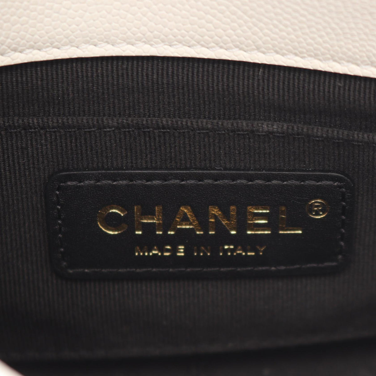 CHANEL White Mini Matelasse Grained Calfskin leather 2106800639452