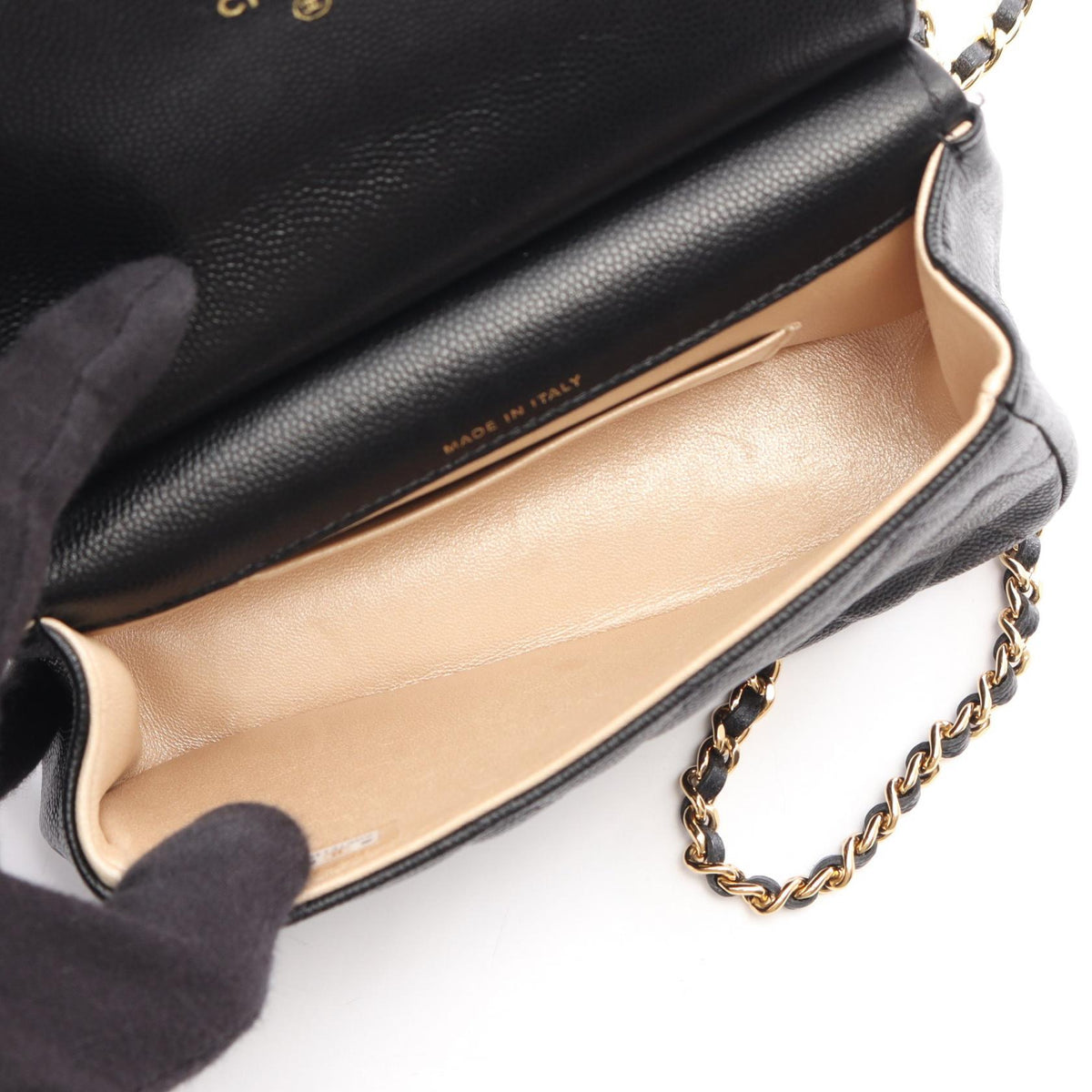 CHANEL Black Matelasse Grained Calfskin leather 2106800639506