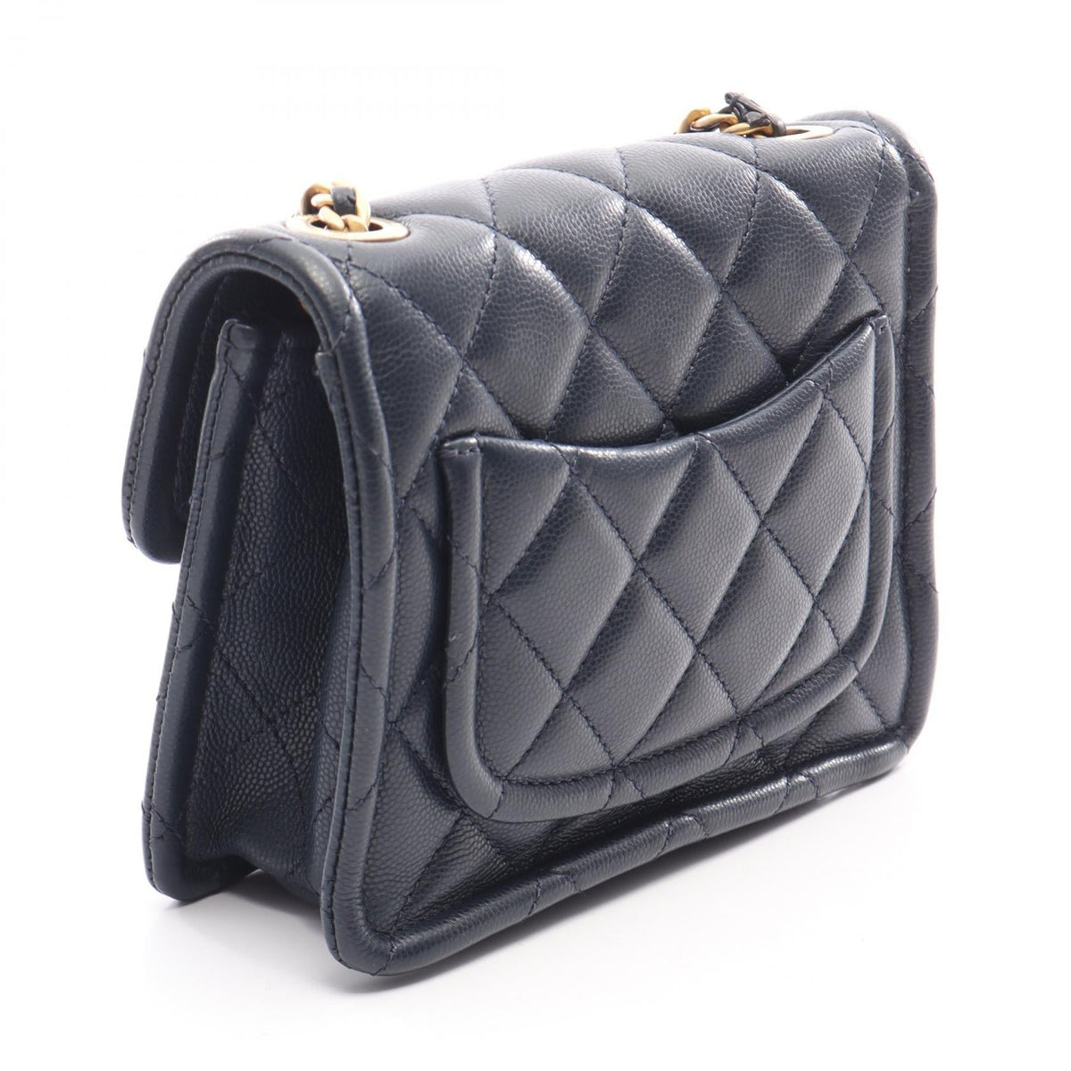 CHANEL Navy Matelasse Grained Calfskin leather AS2356 2106800639490