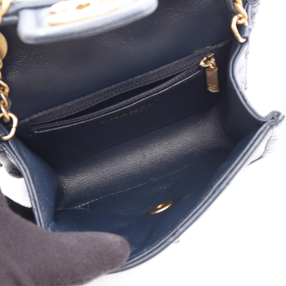CHANEL Navy Matelasse Grained Calfskin leather AS2356 2106800639490