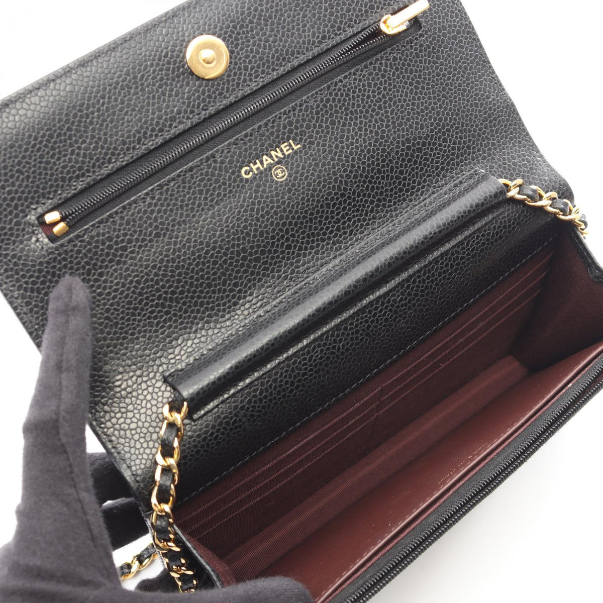 CHANEL Black Matelasse Grained Calfskin leather AP0250 2106800639681
