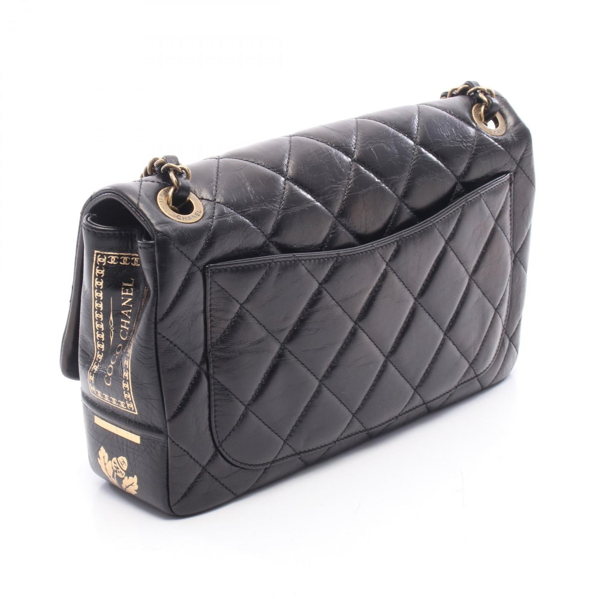 CHANEL Black Matelasse single flap leather 2106800639230