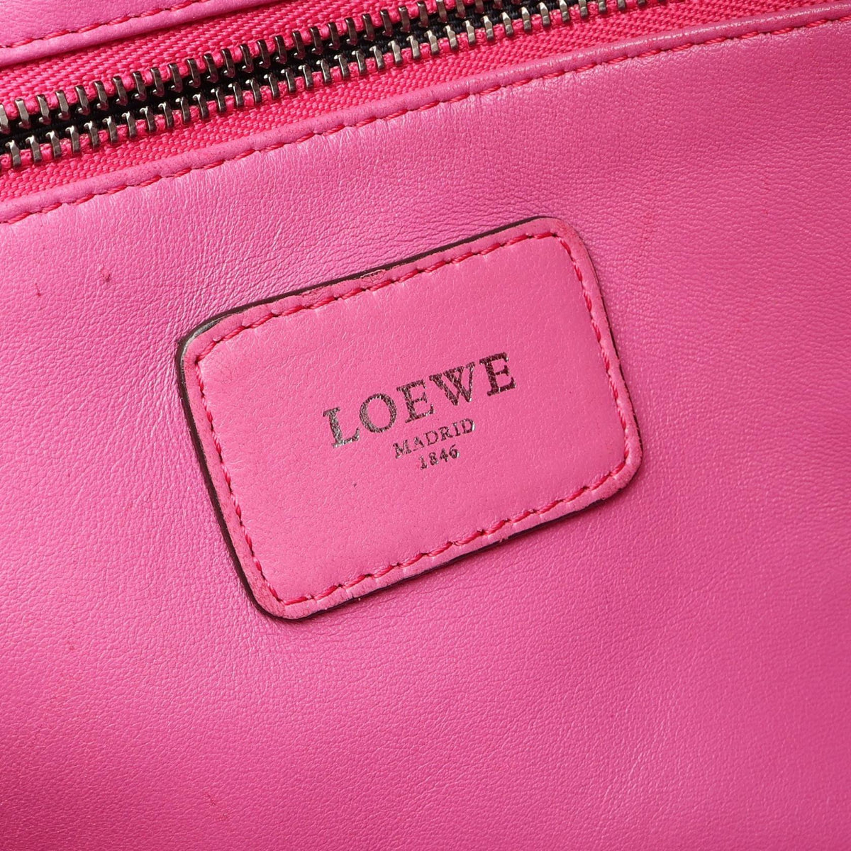 LOEWE Amazona 36 Handbag Pink/Red/Brown leather 2101220103163