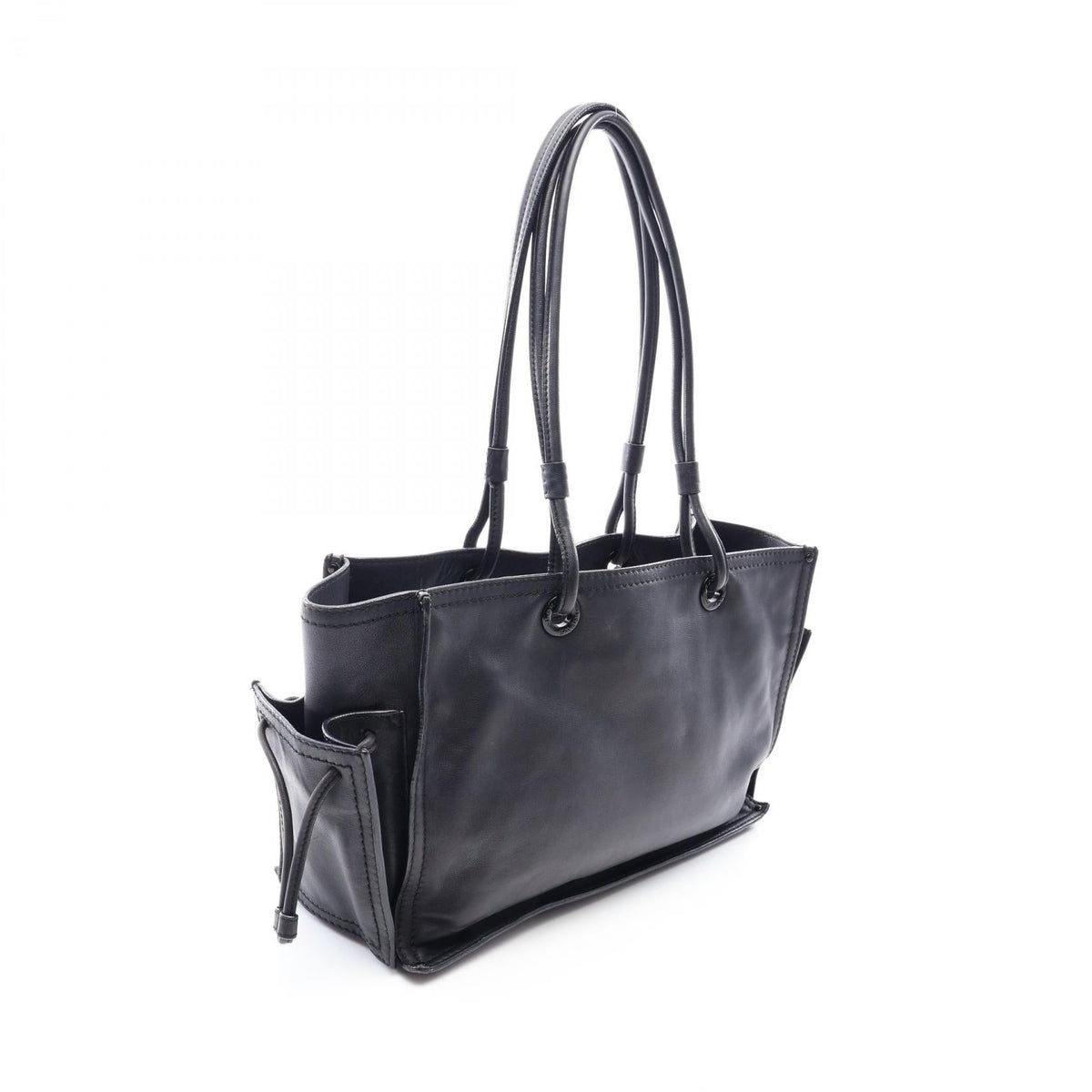 LOEWE Crown Logo Tote Bag Black leather 2101220103651