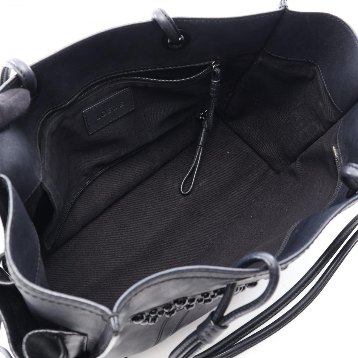 LOEWE Crown Logo Tote Bag Black leather 2101220103651