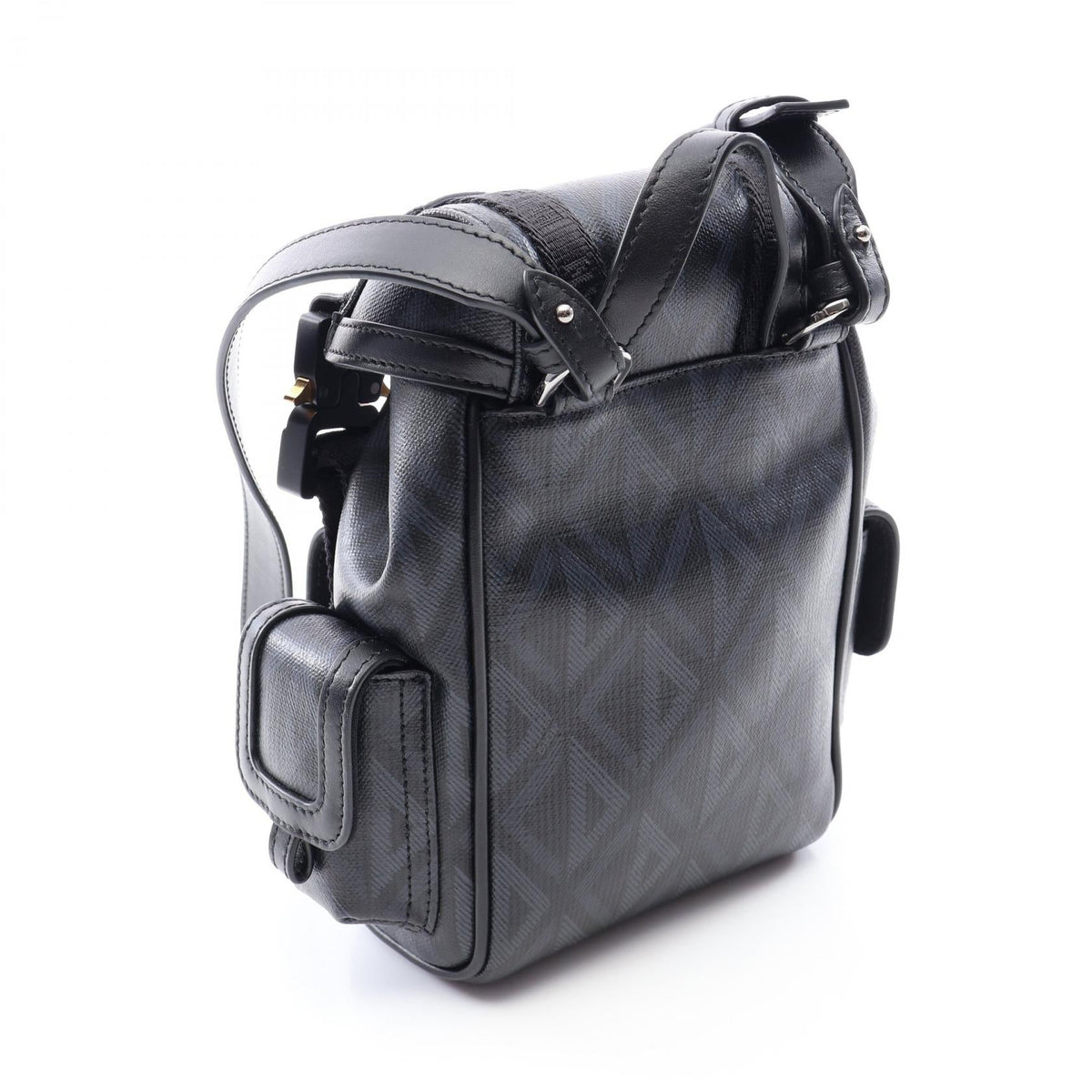 Christian Dior Hit the Road Mini CD Diamond Backpack Shoulder Bag Black PVC coated canvas�leather 2HTWS018CDP 2120100036537