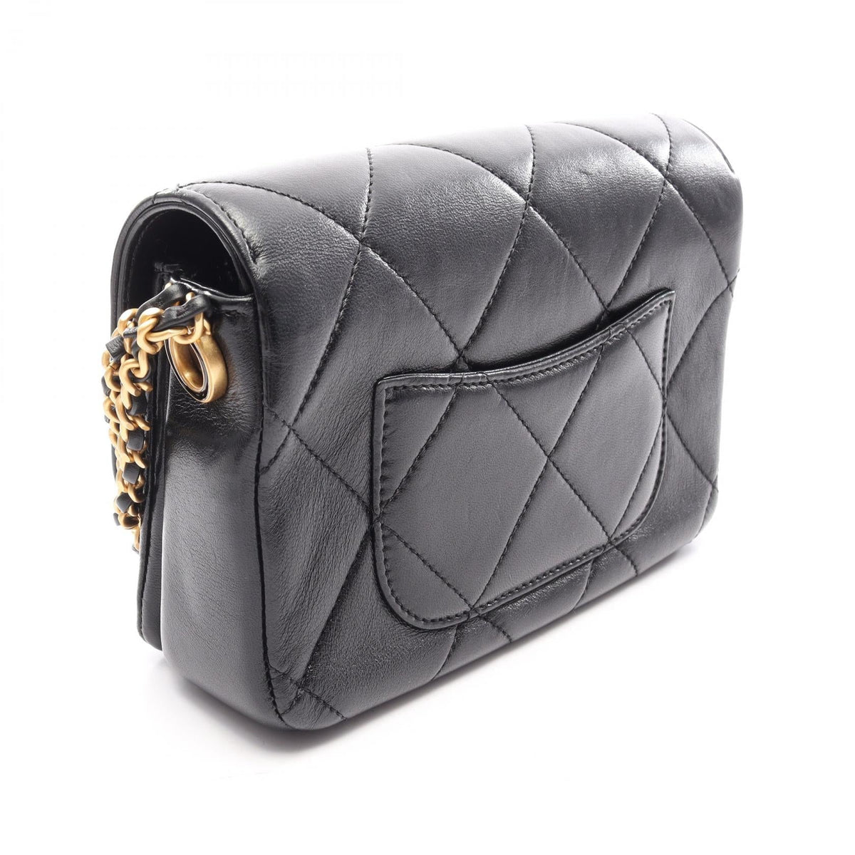 CHANEL Black Matelasse small flap Lambskin (sheep leather) AS4862 2101220073657