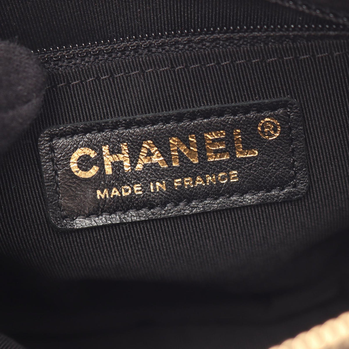 CHANEL Black Oval Pleated Lambskin (sheep leather) 2101220073770