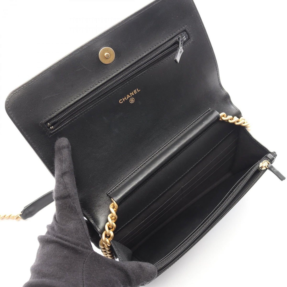 CHANEL Black Boy chanel Lambskin (sheep leather) A81969 2104102529280