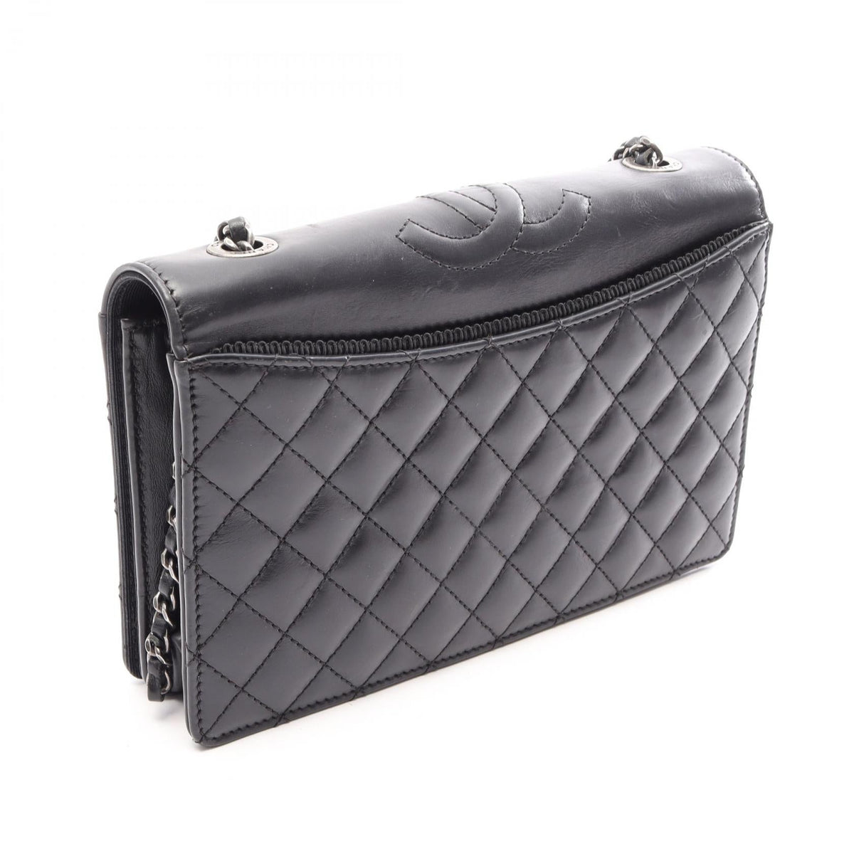 CHANEL Black Matelasse Lambskin (sheep leather) 2104102529396