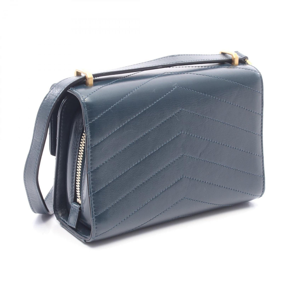 CHANEL Green Chevron V Stitch leather 2104102529495