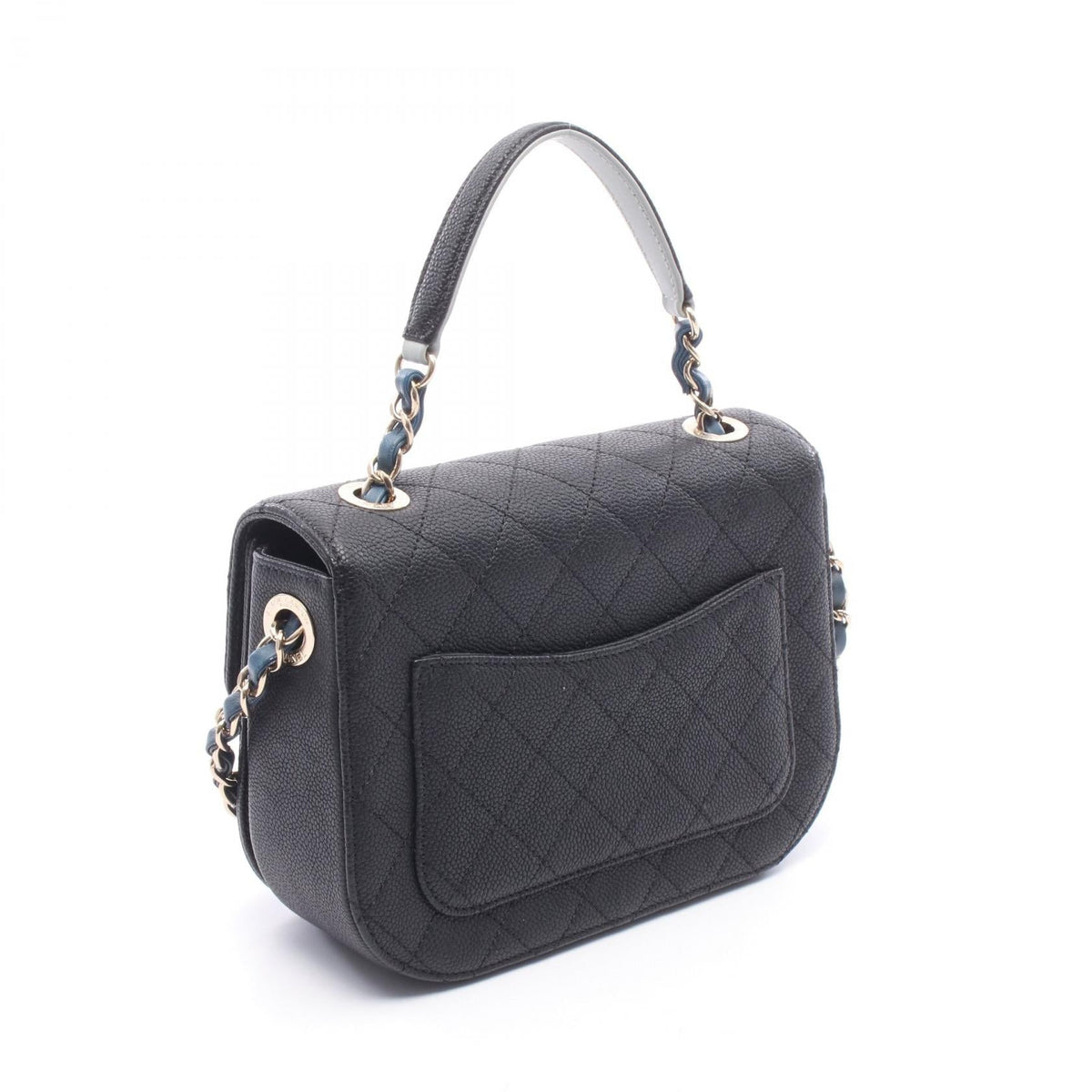 CHANEL Black Matelasse Half Coco Grained Calfskin leather 2104102529266